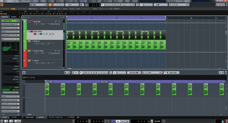 Kick Lo、Kick Clickはそれぞれデュレーションにも気を配る