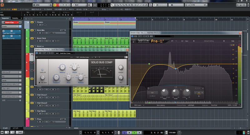 色分けされているトラックごとにグループをまとめている