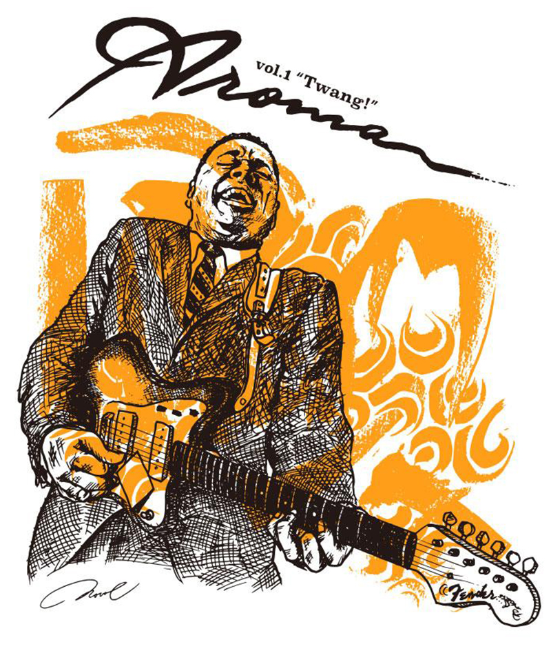 ペインティング アーティストのnovolが描く黒汁ギタリストたちのtシャツ Aroma アロマ Tod ペインティング アーティストのnovolが描く黒汁ギタリストたちのtシャツ Aroma アロマ Tod