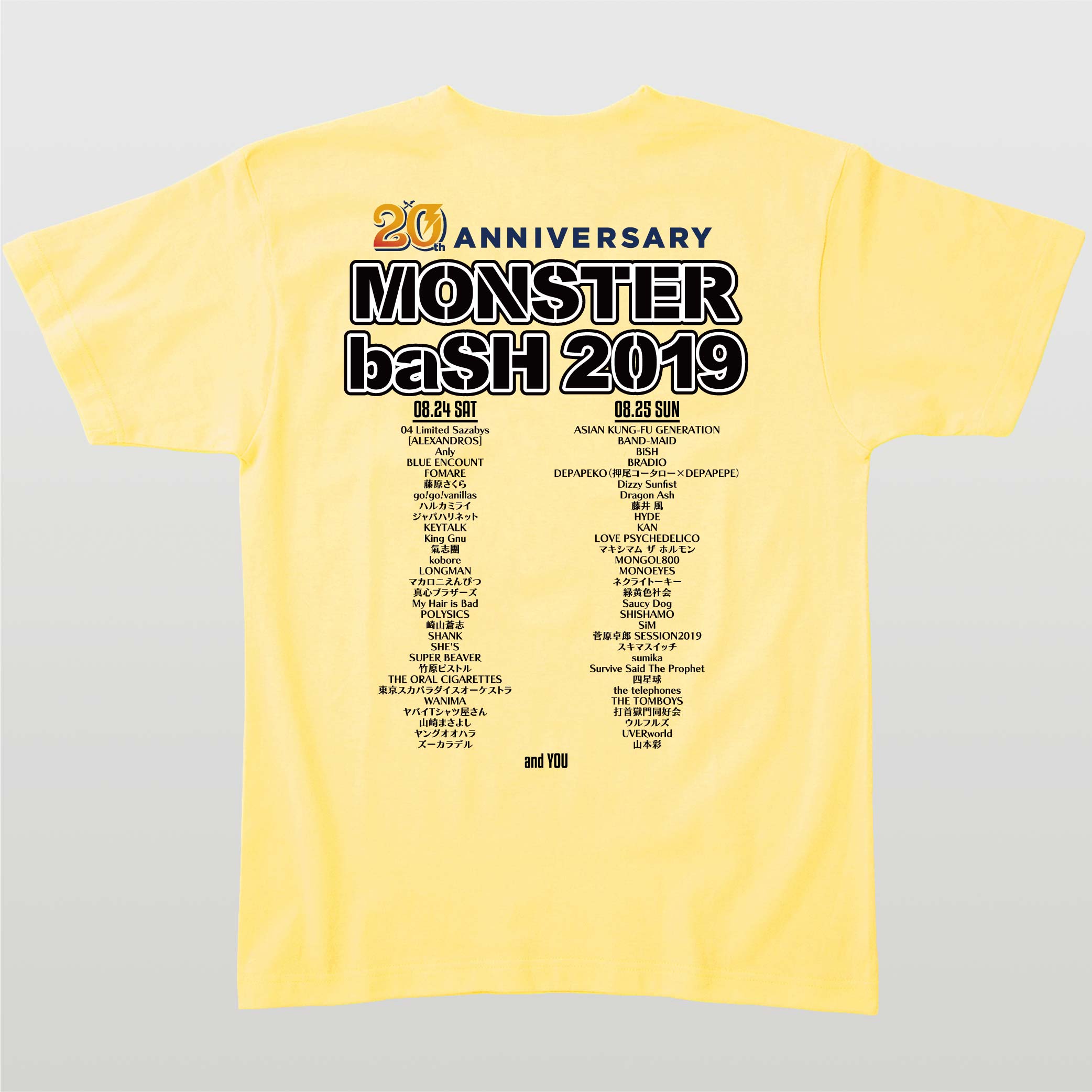 20TH ANNIVERSARY MONSTER baSH x Rittor Music オーダーメイドTシャツ