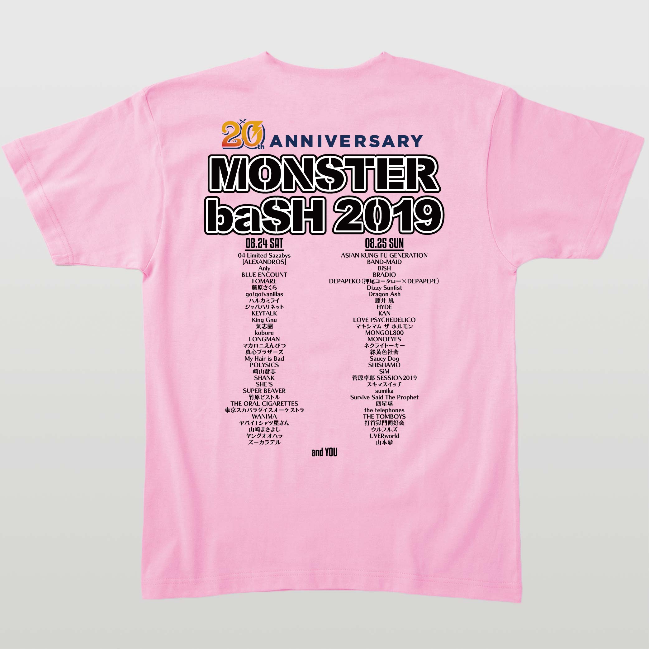 20TH ANNIVERSARY MONSTER baSH x Rittor Music オーダーメイドTシャツ