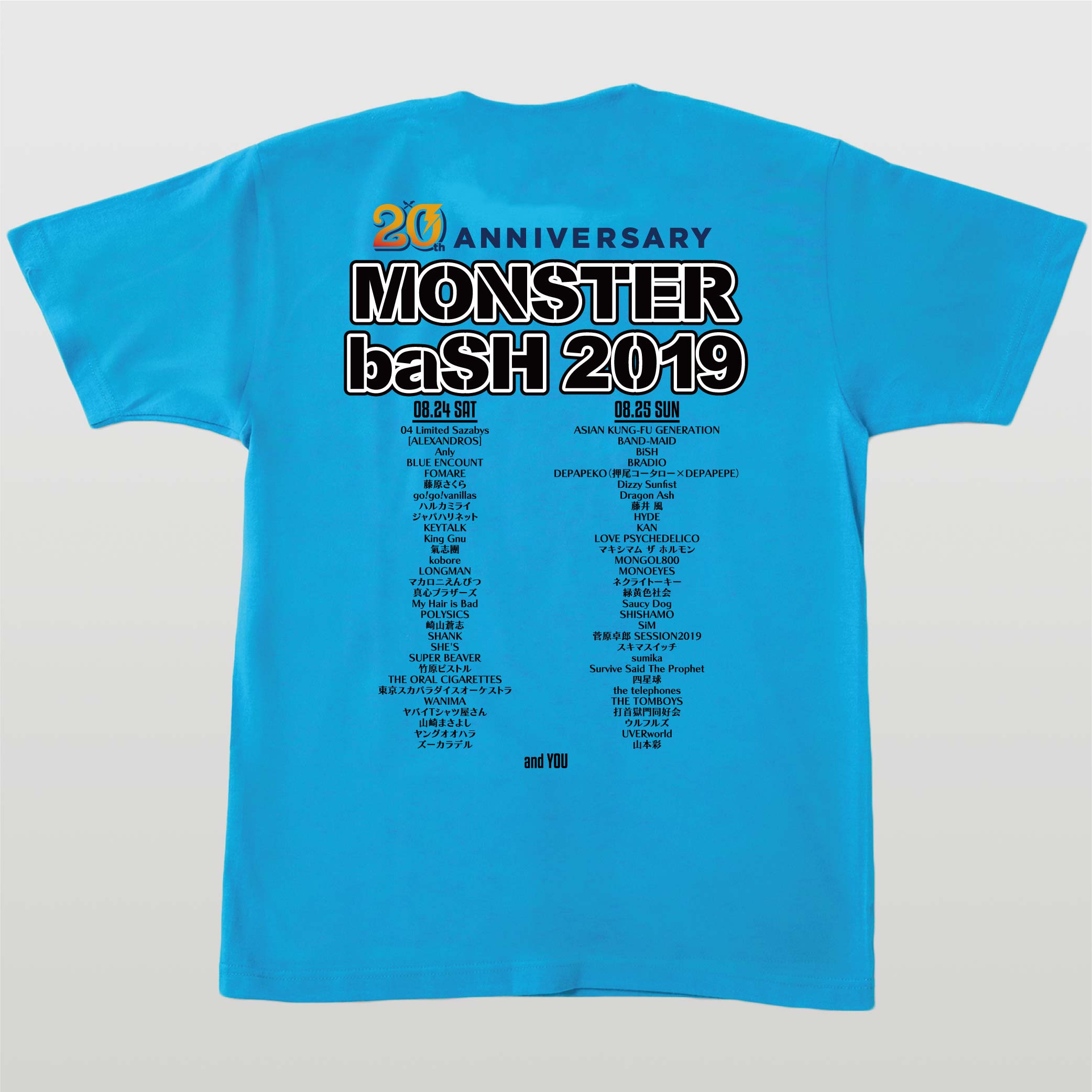 20TH ANNIVERSARY MONSTER baSH x Rittor Music オーダーメイドTシャツ